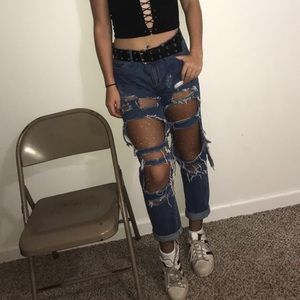 Ripped mom jeans